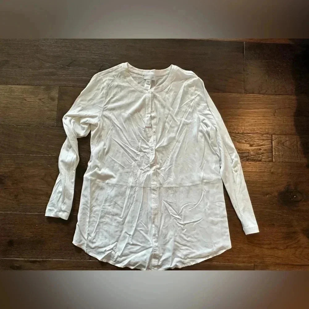 J.Jill White Button Down Shirt/ Blouse- size medium